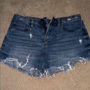 Blank NYC Blue Distressed Jean Shorts